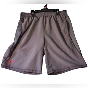 Under Armour Athletic Shorts Grey Mens Size Large Gym Performance Football